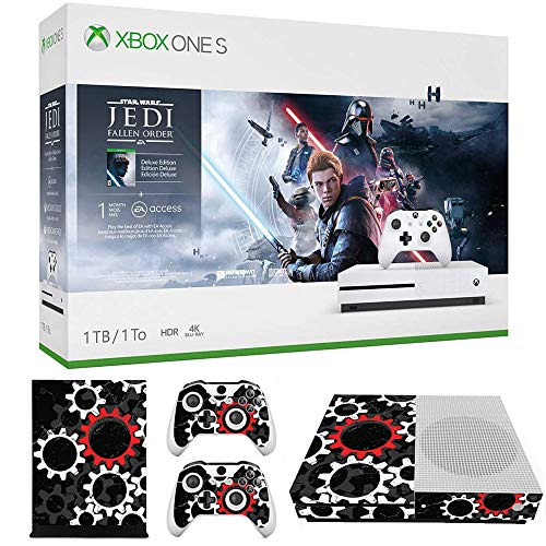 Microsoft 234-01089 Xbox One S Star Wars Jedi Fallen Order 1 TB חבילה עם Gear Gear Vinyl Stear Scepter