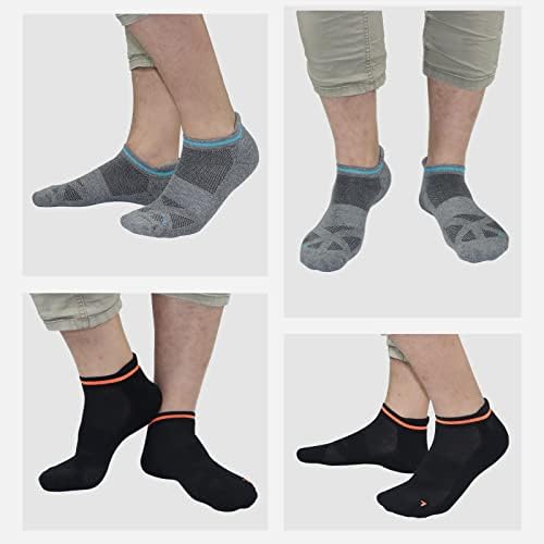 מימון 6 חבילה גברים של קרסול אתלטי גרבי נמוך לחתוך לנשימה ריצה כרטיסייה גרביים עם כרית בלעדי