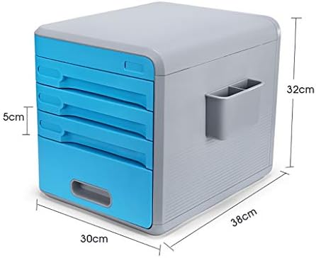 תיבת אחסון שולחן עבודה עם מנעול פלסטיק מגירת סוג נתונים משרד אחסון 4 קובץ קטן קובץ ארון