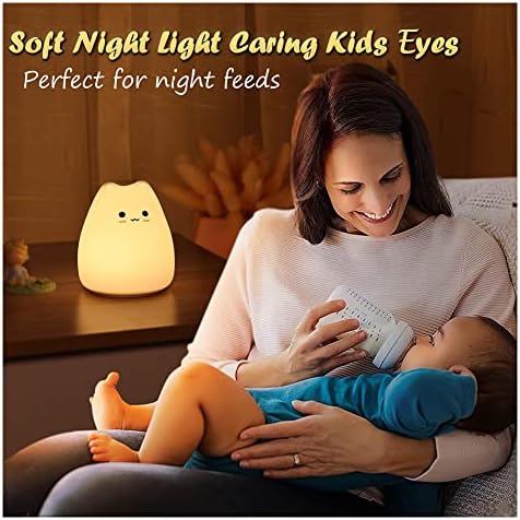 אופארו ילדים לילה אור, סיליקון טפיחה מנורת לילה לילדים, חמוד חתול מנורת עבור בנות בני תינוק שינה יום הולדת