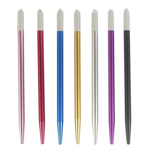 7 יחידות צבעים מקצועי ידני ערפל גבות קעקוע מיקרובליידינג עט מחט עצה מחזיק כלי אספקת עבור קבוע איפור קוסמטי כלי
