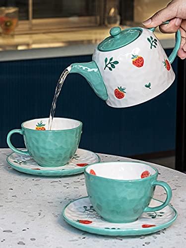 קרמיקה בסגנון אירופאי בסגנון אירופאי סט תה פרח תה תה קומקום פירות קומקום פירות אנגלית וכוס תה חמוד