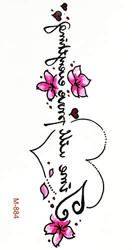 פאריטה קטן קעקועים 3 ד חמוד דייזי פרחים הודעה מכתב אהבת לב מדבקת קעקוע מזויף זמני אופנה קריקטורה