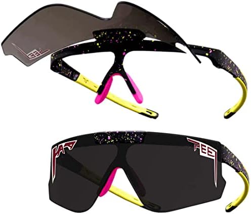 משקפי שמש ספורט מקוטבים לגברים נשים, משקפי שמש בייסבול בסגנון צפע, רכיבה על אופני הרים UV400