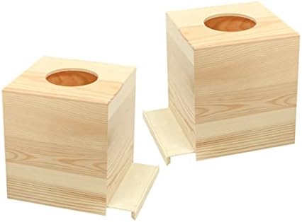 כיסוי קופסאות רקמות מרובעות מעץ עץ למלאכה מחזיק רקמות עץ לא גמורים לפרויקט תוצרת בית
