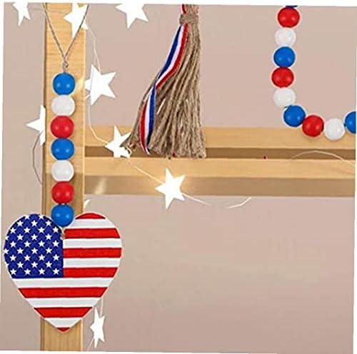 עצמאות יום תליית קישוטי 4 יולי תליית אדום כחול לבן חרוזים זר אמריקאי דגל פטריוטית תליון עיצוב הבית