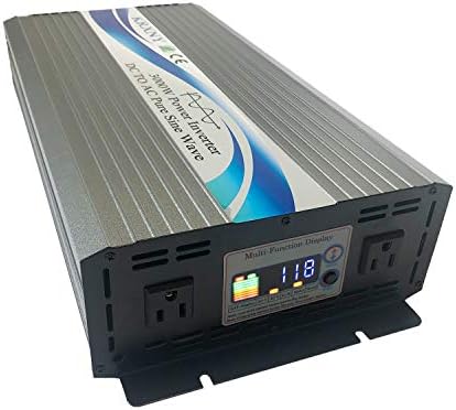 Krxny 3000W Off Grid Sine Sine Power מהפך 48V DC ל- 110V 120V AC 60Hz עם תצוגת LCD