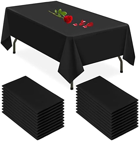 פסונלוק 20 מלבן מלבן שולחן מפת שולחן בציית פלסטיק חד פעמי בגודל 54 אינץ 'x 108 אינץ