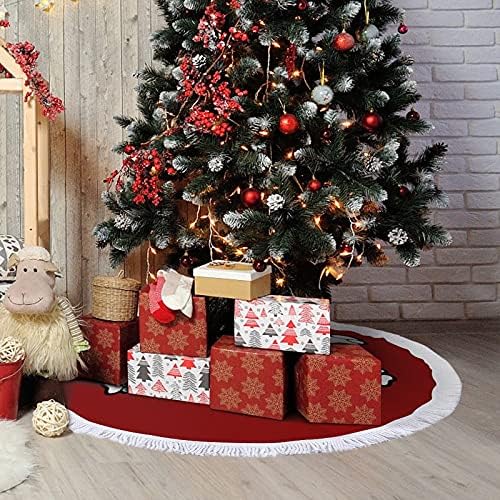 גולגולת ועצמות צולבות פיראטים עץ חג המולד מחצלת חצאית עץ עץ עץ עם גדילים לקישוט חג המולד של מסיבת חג