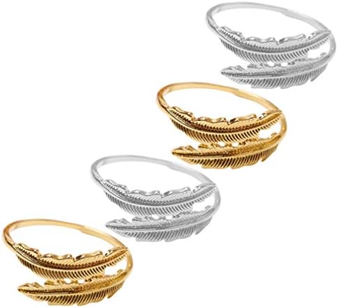 טבעת מפיות מפיות של אברופן סתיו טבעות מפיות זהב סתיו עלה מפית מתכת מפית מחזיקי טבעות טבעות סרטיט לטבעות שולחן