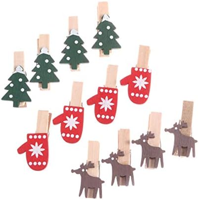 Pretyzoom עיצוב חג המולד 25 יחידות עץ חג המולד קליפ קריקטון פסטר צילום קליפ עץ חג המולד כפפות איל
