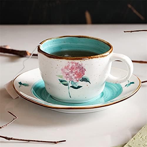Dodouna בסגנון יפני חרסינה רטרו רטרו לימון כוס קרמיקה קרמיקה כוס תה עם צלוחית סט קפה יצירתי ספל משקה כלי משקה