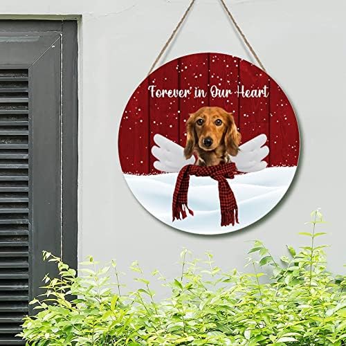 כלב זר כניסה לחג המולד כלב בגן עדן לנצח בלבנו לוח עץ אדום כלב באפלו אדום עם שלט עץ שלט עץ כלב בלגי