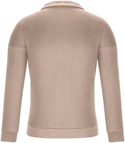חולצות T לגברים מזדמנים פניות מוצקות סולבר אימון כפתורי שרוול ארוך חולצות קלאסיות עליונות בתוספת טוניקות בגודל
