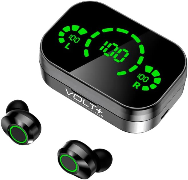 Volt Plus Tech Wireless V5.3 LED Pro אוזניות אוזניים התואמות ל- Garmin Aera 560 IPX3 Bluetooth