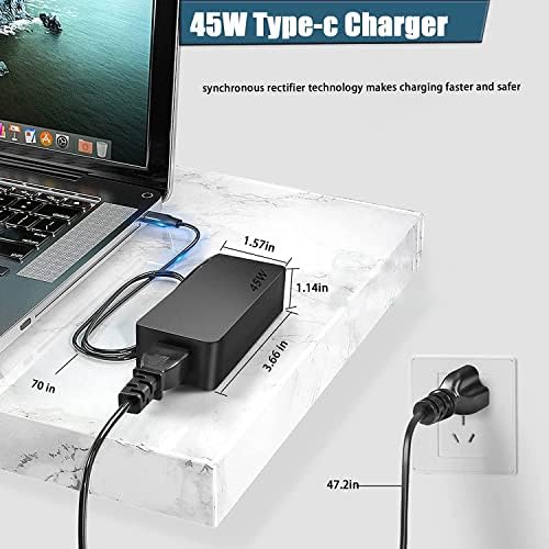 מטען מחשב נייד USB-C 45W עבור Chromebook HP Dell Acer Asus Lenovo Samsung נייד מחשב נייד USB-C מתאם