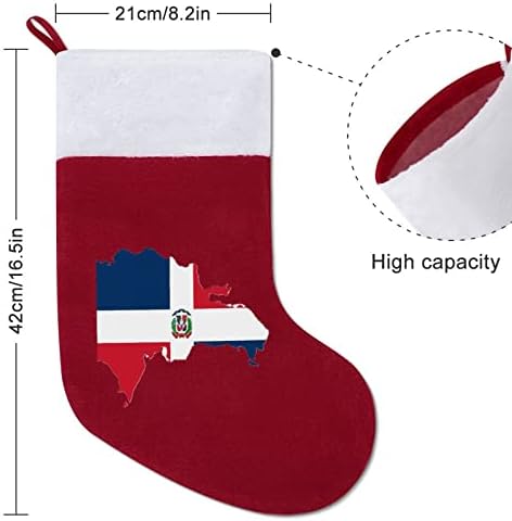 דגל מפת הרפובליקה הדומיניקנית אישי מגרש חג המולד בהתאמה אישית של קישוטי עץ עץ חג המולד קישודים תלויים
