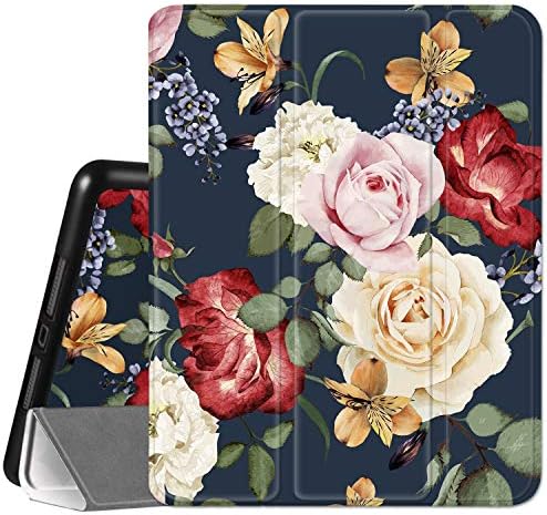 Hepix iPad Pro 12.9 מקרה פרח ורד רביעי דור 3 המקרה 2020 2018 עם מחזיק עיפרון, פרחוני גוף מלא מעמד גוף מגן
