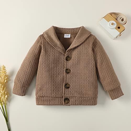 תינוקת סוודר קרדיגן פעוט כפתור שרוול ארוך במורד מעיל סרוג תינוק עליון בגדים חורפיים בסתיו 3-24M