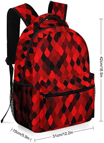 דפוס סולם אדום סולם תרמילי נסיעות אופנה תיק כתף קל משקל קל לכיס רב-כיס לקניות עבודה בבית הספר