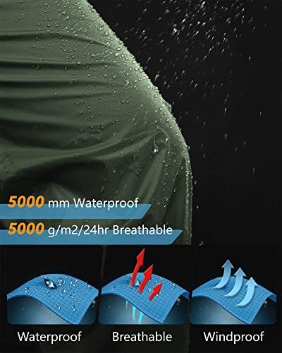 מכנסי גשם לגברים בגודל 33,000ft, גשם אטום למים מעל מכנסיים, מכנסי חוץ אטומים לרוח לטיולים רגליים, דיג