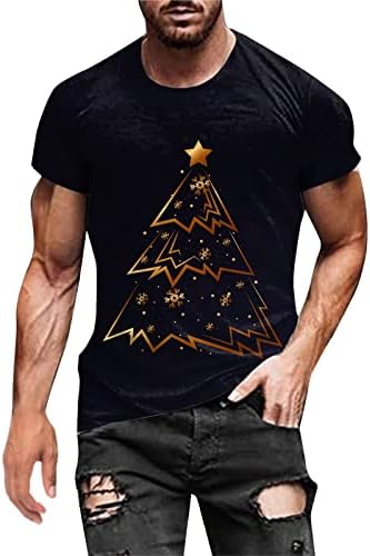 Wybaxz 2022 גברים חג המולד סתיו חורף שרוול קצר מזדמן חג המולד 3d מודפס חולצות אופנה חולצה עליונה חולצה מלאה