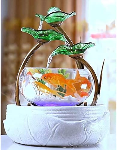 Hanxiaoyishop קערת דגים יצירתית בעבודת יד קרמיקה מיכל דגים אקווריום מזרקת מי אקווריום אטרומיזציה