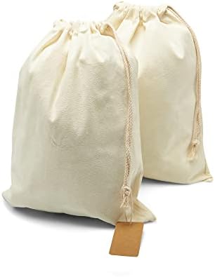 Aqtoelca רב -פונקציונלי בד משיכה שקיות שקיות אחסון כותנה לשימוש חוזר מארגן נסיעות בית מארגן מיון כיס