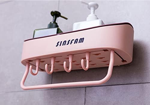 Sinsfam מדף אמבטיה WC מחזיק שמפו מדף רב -פונקציונלי מדף מקלחת ניקוז קיר הר הרכבת מטבח סל מטבח סל קוסמטיקה מתלה
