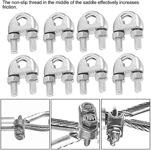 קליפ חבל חוט, מהדק כבלים אטם חלודה אטב חילוד 8 יחידות 3/8 אינץ 'לגדר לתקרות צפות