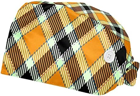 כובע עבודה משובץ Niaocpwy עם כפתורים וכובע אחורי מתכוונן של רצועת זיעה לנשים