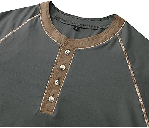 גברים של הנלי חולצה קצר שרוול מזדמן קל משקל כפתור כותנה בסיסית חולצה קרוע שרוול הנלי למעלה