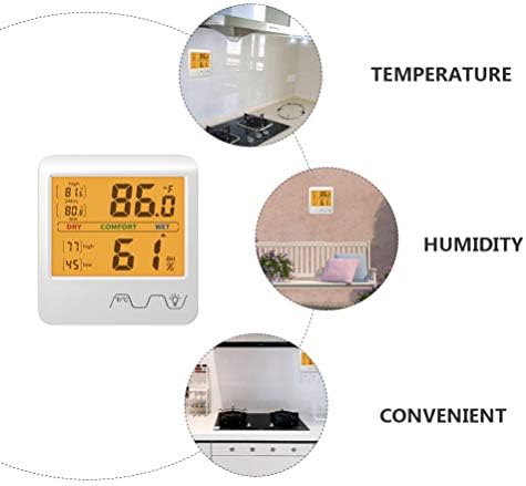Hemoton Digital Hygrometer מסך LCD מקורה ולחות עם צג לחות טמפרטורה ללא טמפרטורת סוללה היגרומטר