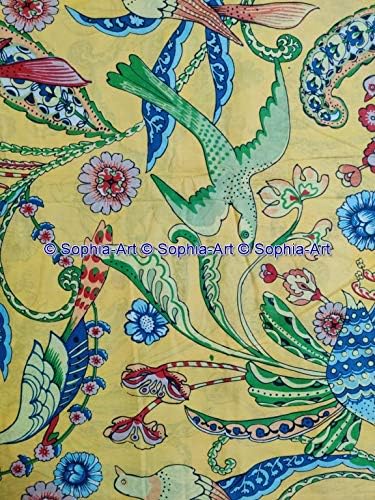 הודי יד-בלוק מודפס ג ' ייפורי טווס ציפור הדפסת אתני סנגאנר קורטי הדפסת כותנה תפירת שמלות תפירה