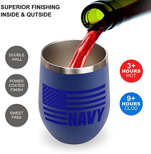 דגל אמריקאי חיל הים כוס כוס ואקום כוס מבודד מפלדת אל חלד בקבוק ספל נסיעות קפה 12 גרם עם מכסה