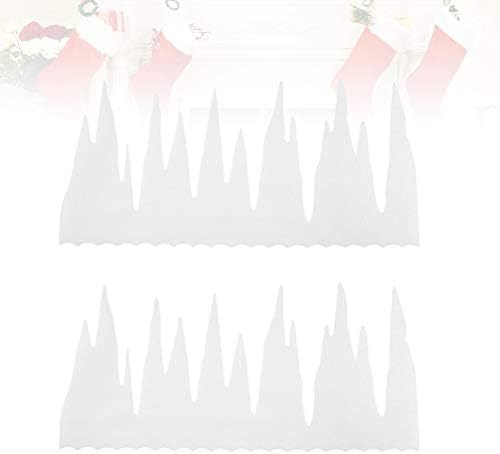 2 גיליונות חג המולד סימולציה גדול קרח רצועת זכוכית חלון דקורטיבי סטריאוסקופית נטיף קרח פרל כותנה מזויף נטיף