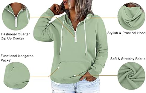 בוויזלי של נשים-פלוס-גודל-גודל רובע רוכסן סווטשירטס עם סווטשירטים קלים משקל קלים שרוול ארוך סוודר