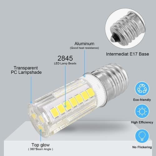 LFLAMPON E17 LED BURT מיקרוגל אור תנור אור 5000K אור יום T5 מנורת בסיס ביניים 3.5W שווה ערך 30-40W