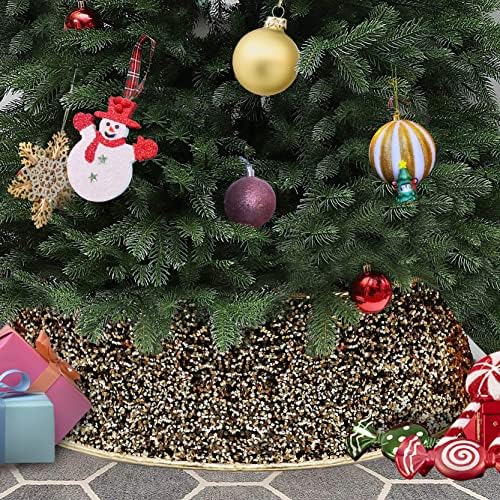 2021 צווארון עץ חג המולד זהב, חצאית עץ לטבעת עץ חג המולד פלסטיק וקישוטים לבסיס קופסאות עץ נשלפים לקישוטים