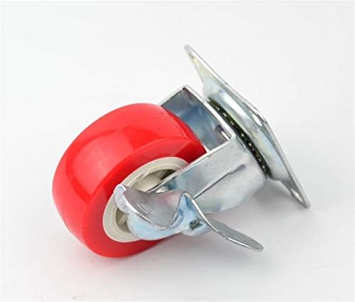 גלגלות צלחות GGSHASOP אדום 2 אינץ 'ריהוט גלגל/גלגל עם בלם עשוי גלגל חובה קליל לשתות לכיסא שולחן.