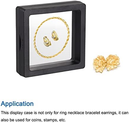 Meccanixity מסגרת צפה מחזיקת תצוגה עמדת תכשיטים תכשיטים תכשיטים תכשיטים 2.76 x 2.76 x 0.79 אינץ 'שחור לשרשרת טבעת