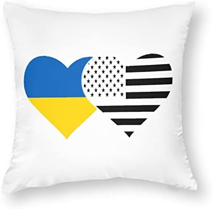 דגל אוקראינה ומערך דגל אמריקאי של 2 כריות זריקה מכסה כריות כרית מרובעות לספה ספה דקורטיבית מכונית