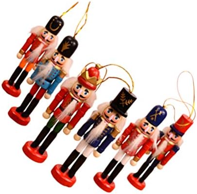 גאלפדה עץ צעצועי 6 יחידות חג המולד מפצח אגוזים קישוטי עץ מיני מפצח אגוזים חייל דמויות בובות