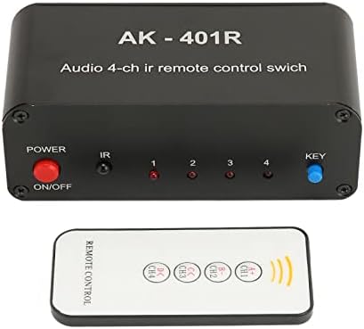 4 Way AV Switch Switch RCA, 4 ב -4 Out Out Composite Video Stereo Stereo Beerector Box עם שלט רחוק, עבור קונסולות