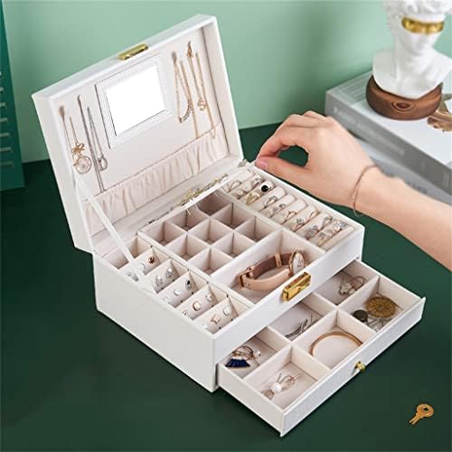 תיבת תכשיטים של תכשיטי עור ZSEDP מארגן תכשיטים קופסת מתנה קופסא עגיל קופסת טבעת עגיל