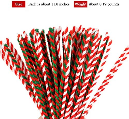 Memquq 50 חתיכות של חגיגות צינורות נצנצים חג המולד צמרות ירוקות לבנות אדומות