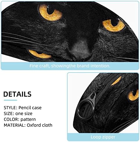 שקיות קוסמטיקה של Tbouobt תיקי איפור לנשים, שקיות טיול איפור קטנות, חתול שחור של בעלי חיים
