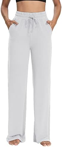 מכנסי טרניעה יוגה של סרין מתיוס מכנסי טרנינג רגל רחבים פיג'מה מכנסיים נוחים אימון משרטט מכנסיים עם