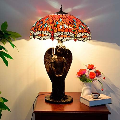 מנורת שולחן עתיק של טיפאני טיפאני אדום שולחן שולחן זכוכית מנורת מלאך מחזיק מנורת מלאך למלונות ברים מסעדות