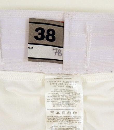 2014 Miami Hurricanes 78 משחק השתמש במכנסיים לבנים 38 DP26562 - משחק קולג 'בשימוש